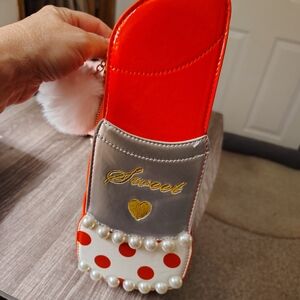 Sweet Pearl Polka Slide - Red, White, Silver